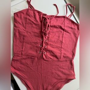 Forever 21 corset lace up bodysuit
